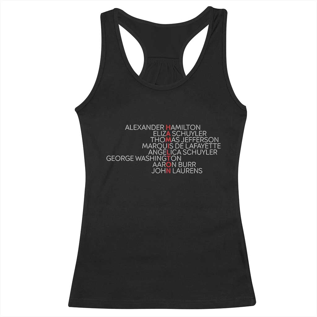 Hamilton Eliza Jefferson Angelica & Burr Names Racerback Tank Top TS10 Black Print Your Wear