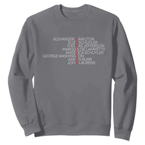 Hamilton Eliza Jefferson Angelica & Burr Names Sweatshirt TS10 Charcoal Print Your Wear