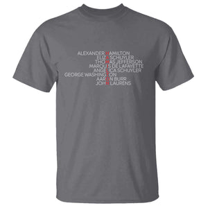 Hamilton Eliza Jefferson Angelica & Burr Names T Shirt TS10 Charcoal Print Your Wear