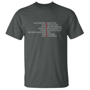 Hamilton Eliza Jefferson Angelica & Burr Names T Shirt TS10 Dark Heather Print Your Wear