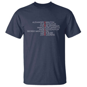 Hamilton Eliza Jefferson Angelica & Burr Names T Shirt TS10 Navy Print Your Wear