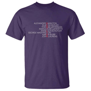 Hamilton Eliza Jefferson Angelica & Burr Names T Shirt TS10 Purple Print Your Wear