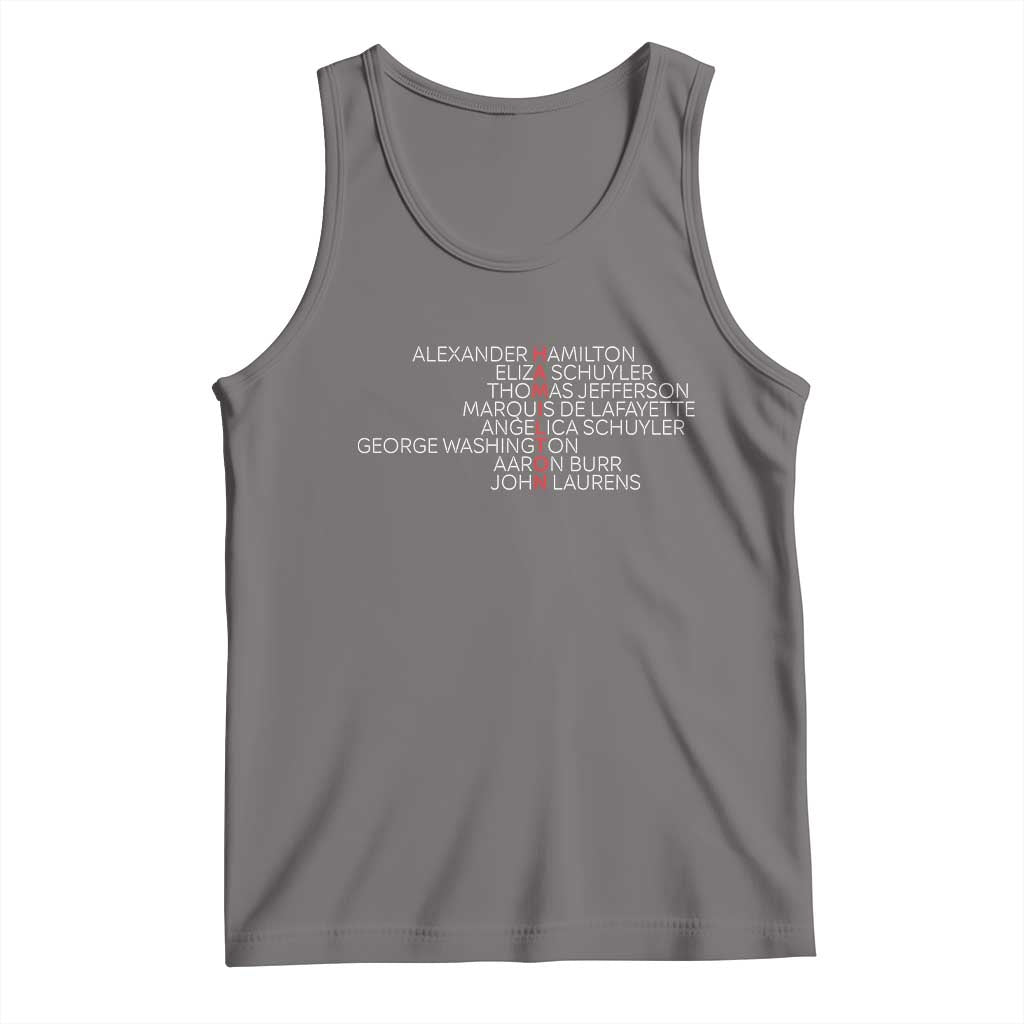 Hamilton Eliza Jefferson Angelica & Burr Names Tank Top TS10 Deep Heather Print Your Wear