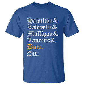 Hamilton Laurens Lafayette Mulligan Burr Sir T Shirt TS10 Royal Blue Print Your Wear
