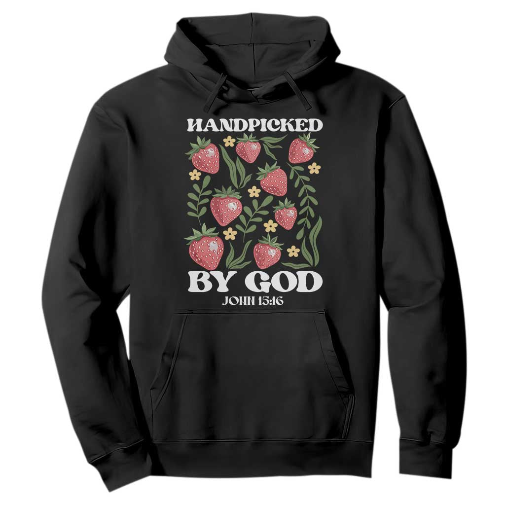 Handpicked By God Hoodie Religious Christian Bible Verse Strawberries TS11 Black Print Your Wear