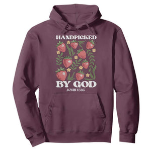 Handpicked By God Hoodie Religious Christian Bible Verse Strawberries TS11 Maroon Print Your Wear