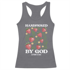 Handpicked By God Racerback Tank Top Religious Christian Bible Verse Strawberries TS11 Charcoal Print Your Wear