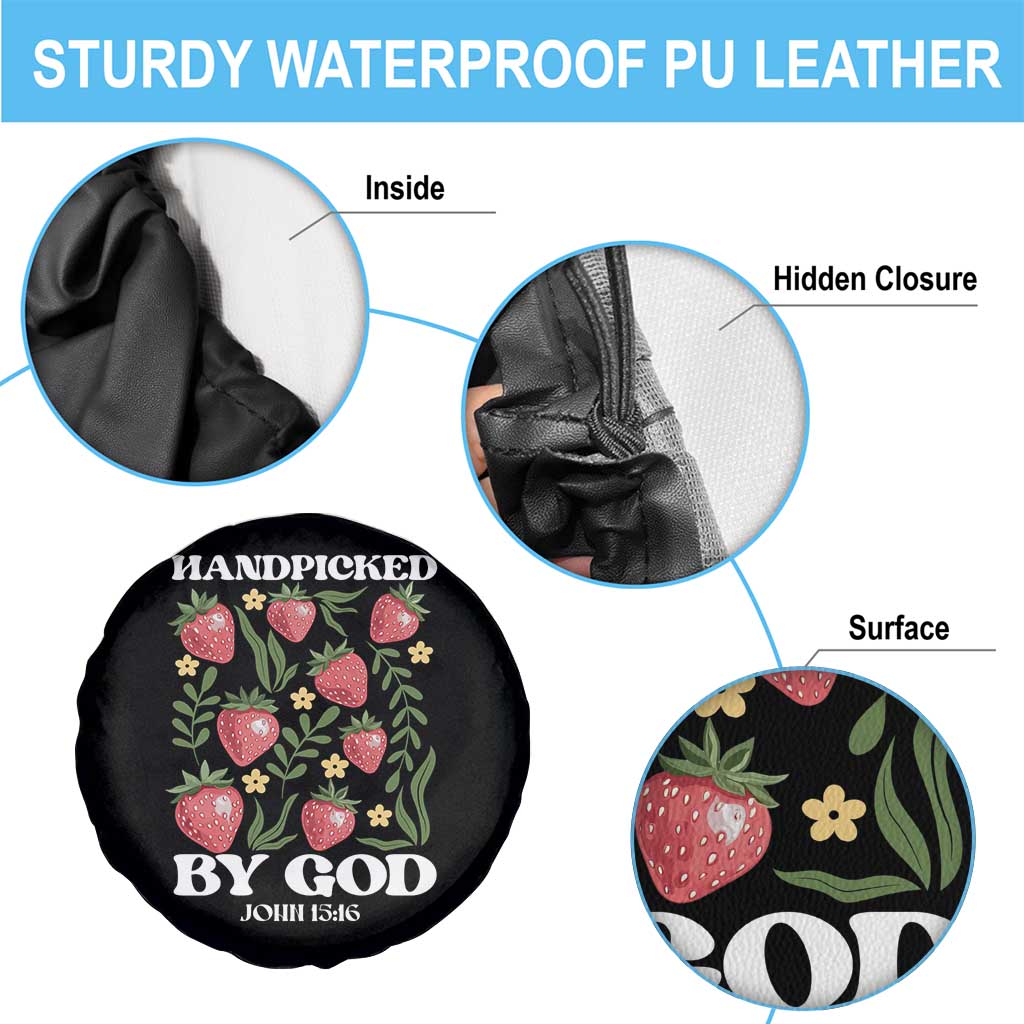 Handpicked By God Spare Tire Cover Religious Christian Bible Verse Strawberries TS11 Print Your Wear