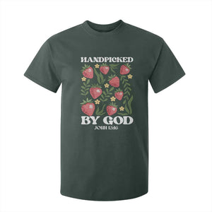 Handpicked By God T Shirt For Kid Religious Christian Bible Verse Strawberries TS11 Dark Forest Green Print Your Wear