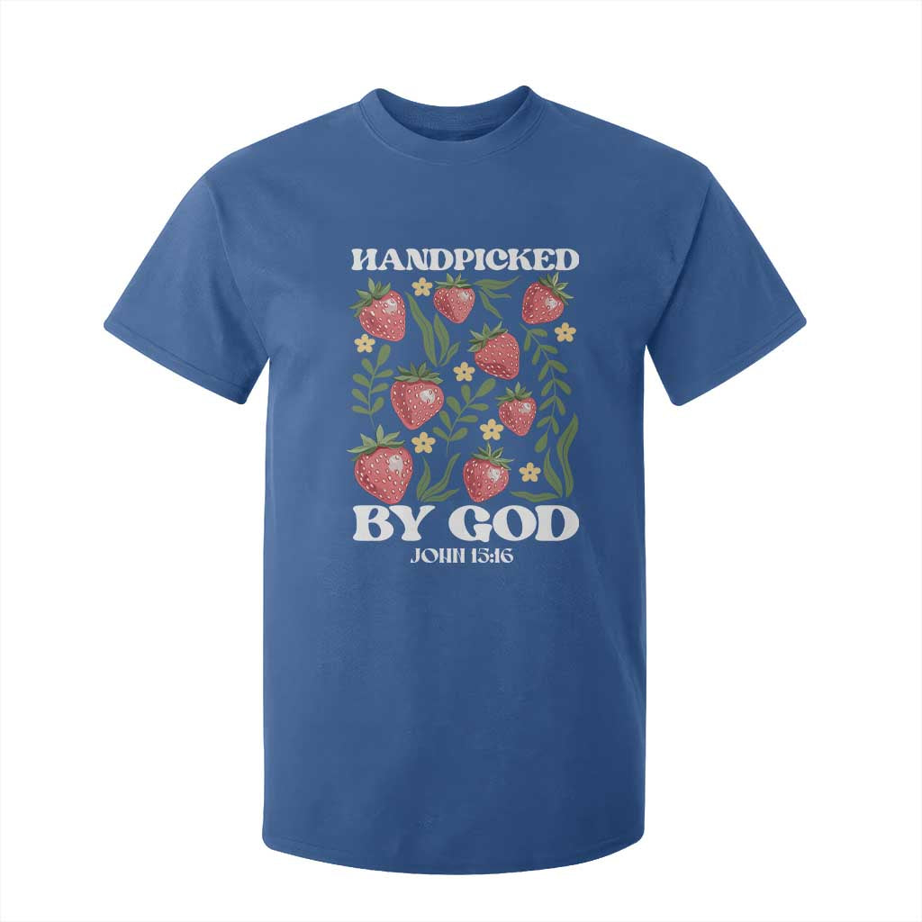 Handpicked By God T Shirt For Kid Religious Christian Bible Verse Strawberries TS11 Royal Blue Print Your Wear