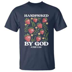 Handpicked By God T Shirt Religious Christian Bible Verse Strawberries TS11 Navy Print Your Wear