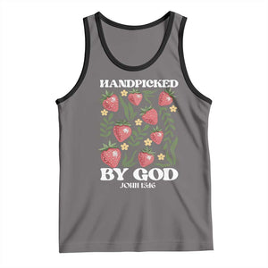 Handpicked By God Tank Top Religious Christian Bible Verse Strawberries TS11 Deep Heather Black Print Your Wear