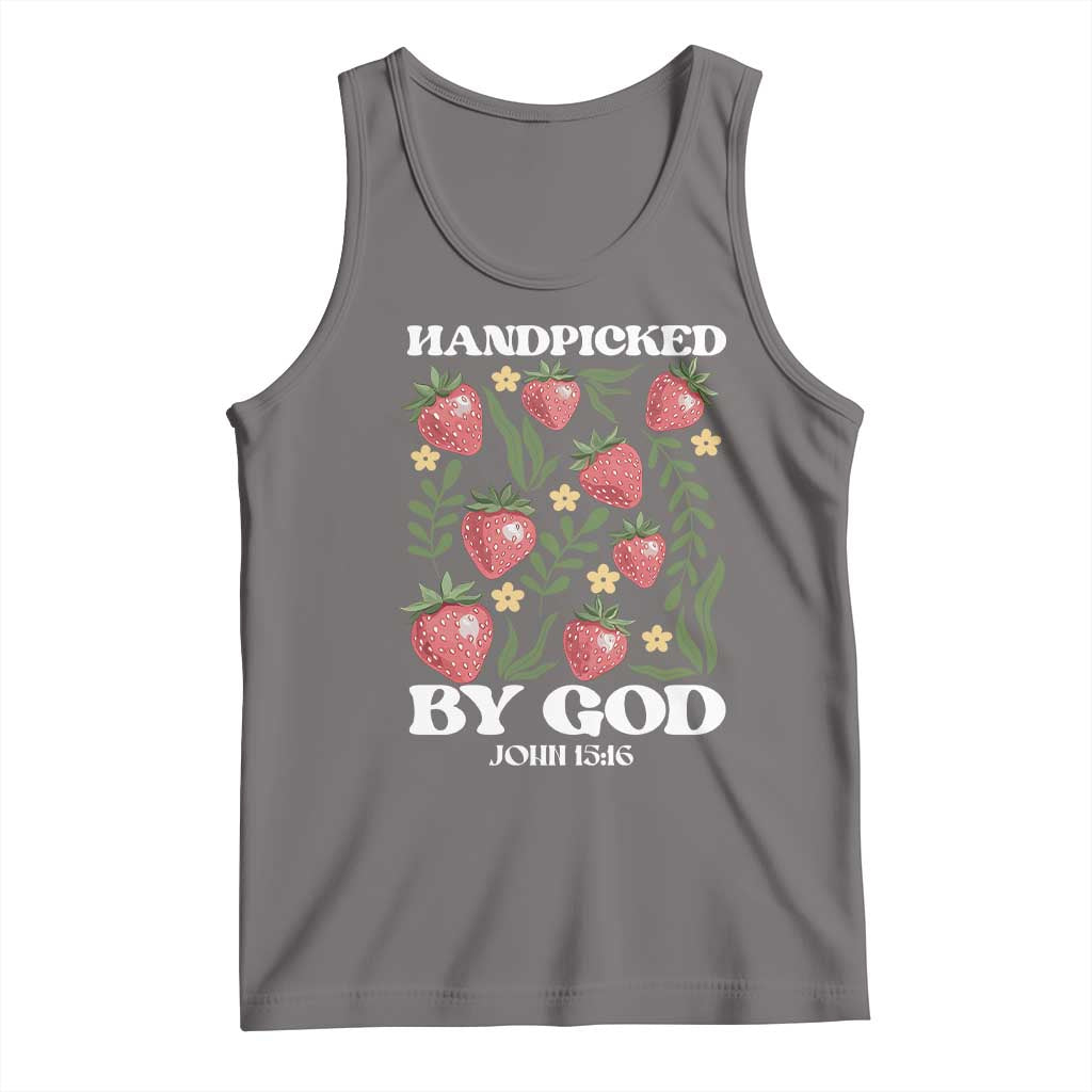 Handpicked By God Tank Top Religious Christian Bible Verse Strawberries TS11 Deep Heather Print Your Wear