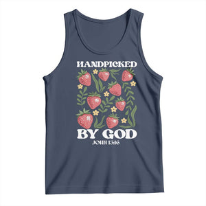 Handpicked By God Tank Top Religious Christian Bible Verse Strawberries TS11 Navy Print Your Wear