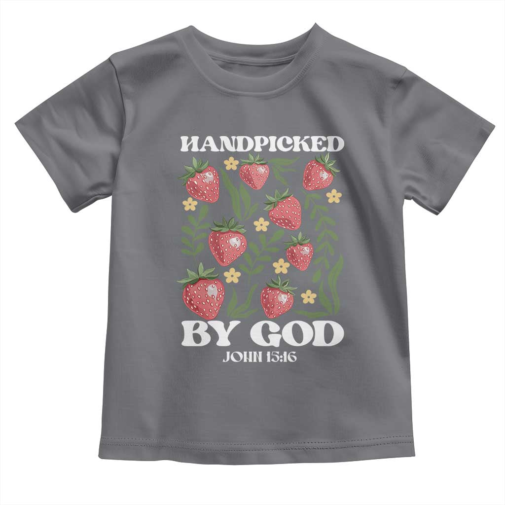 Handpicked By God Toddler T Shirt Religious Christian Bible Verse Strawberries TS11 Charcoal Print Your Wear