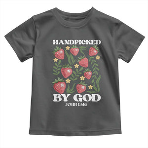 Handpicked By God Toddler T Shirt Religious Christian Bible Verse Strawberries TS11 Dark Heather Print Your Wear