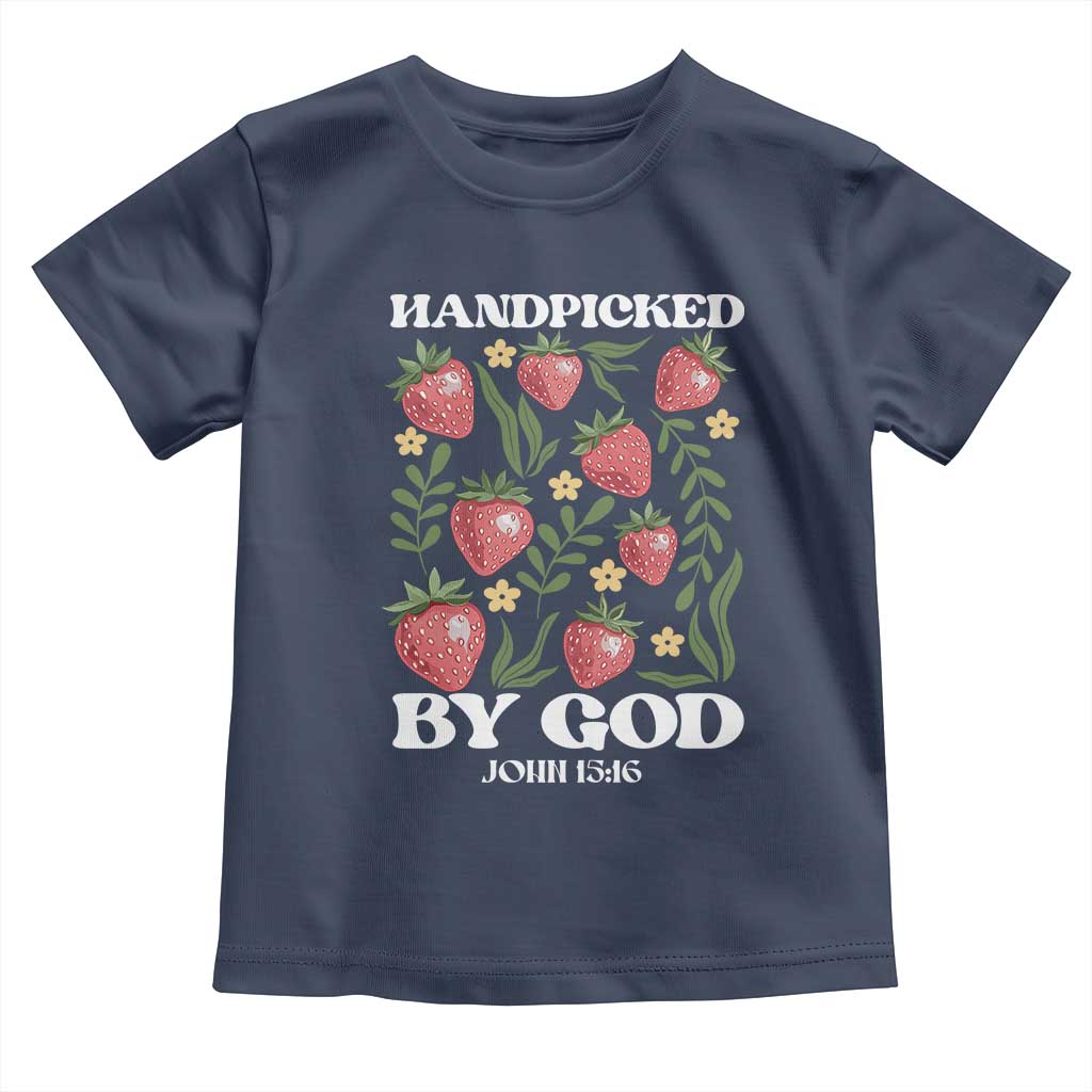 Handpicked By God Toddler T Shirt Religious Christian Bible Verse Strawberries TS11 Navy Print Your Wear