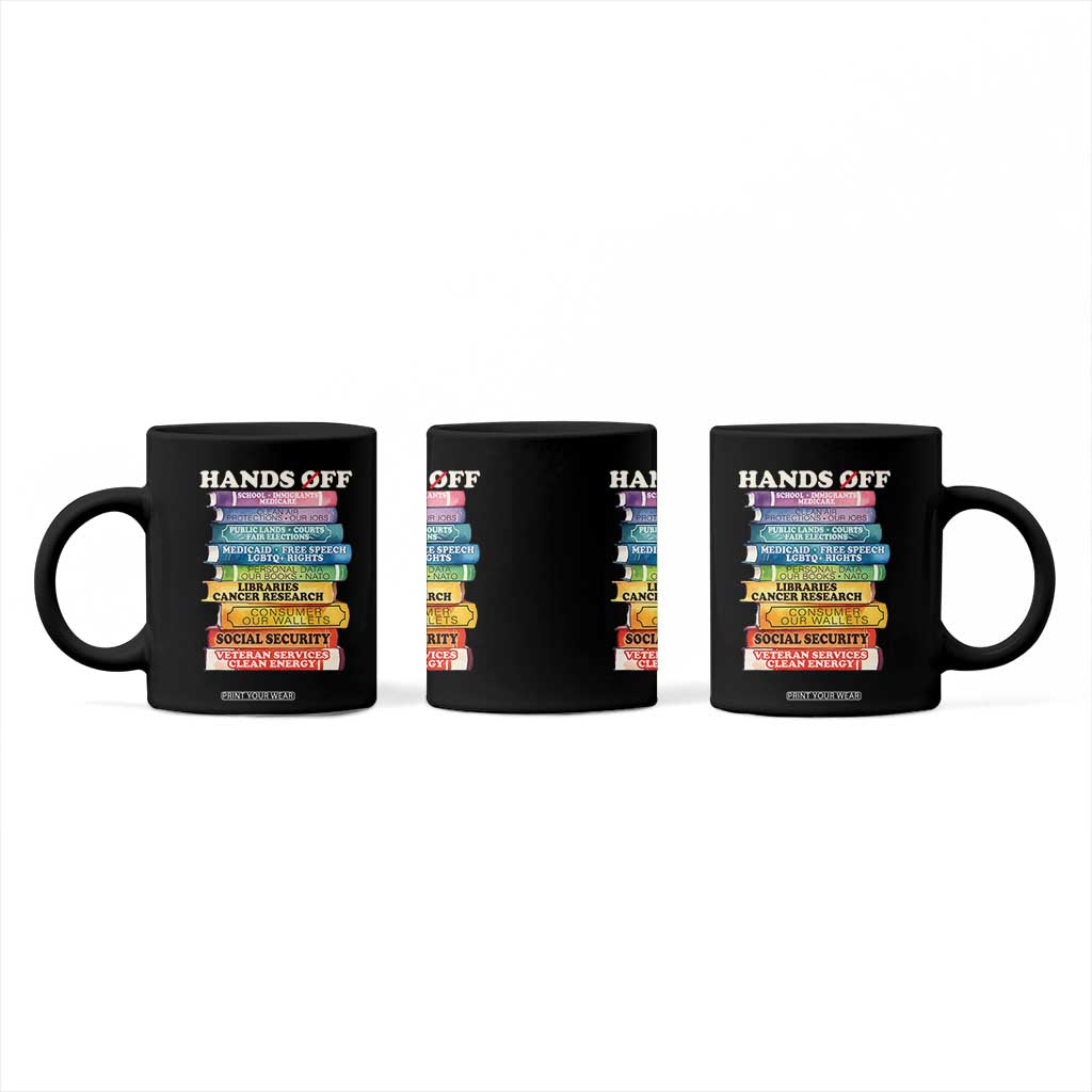 Hands Off Coffee Mug Social Security And Medicare Protest Colorful Books TS11 Print Your Wear