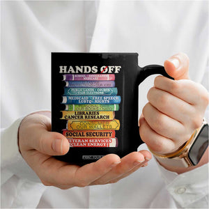 Hands Off Coffee Mug Social Security And Medicare Protest Colorful Books TS11 Print Your Wear