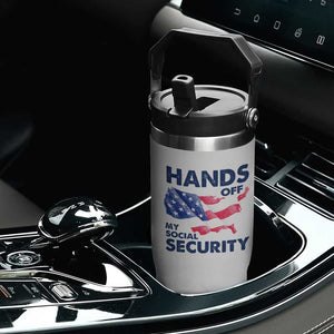 Hands Off My Social Security Flip Straw Tumbler Patriotic USA Retirement Protection American Flag TS02 Print Your Wear