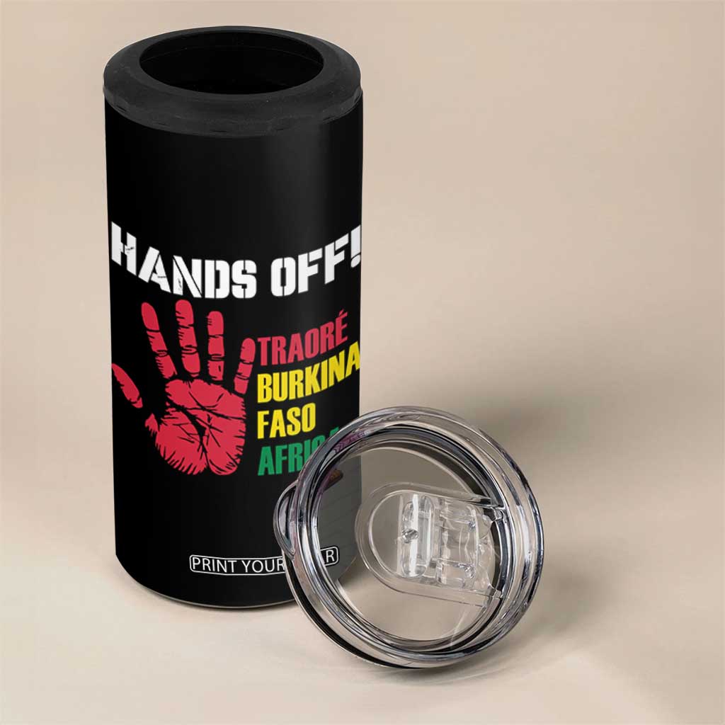 Hands Off Traoré Burkina Faso Africa 4 in 1 Can Cooler Tumbler TS02 Print Your Wear