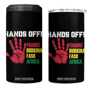Hands Off Traoré Burkina Faso Africa 4 in 1 Can Cooler Tumbler TS02 One Size: 16 oz Black Print Your Wear