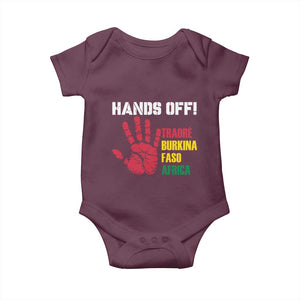 Hands Off Traoré Burkina Faso Africa Baby Onesie TS02 Maroon Print Your Wear