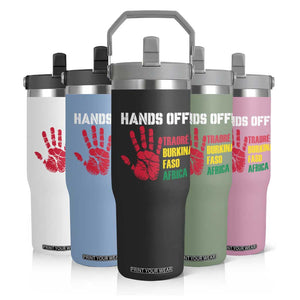 Hands Off Traoré Burkina Faso Africa Flip Straw Tumbler TS02 Print Your Wear
