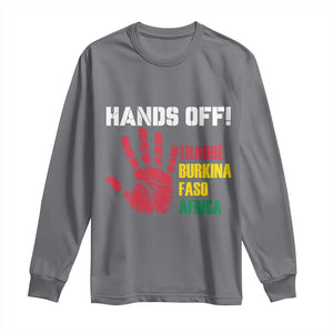 Hands Off Traoré Burkina Faso Africa Long Sleeve Shirt TS02 Charcoal Print Your Wear