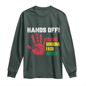 Hands Off Traoré Burkina Faso Africa Long Sleeve Shirt TS02 Dark Forest Green Print Your Wear