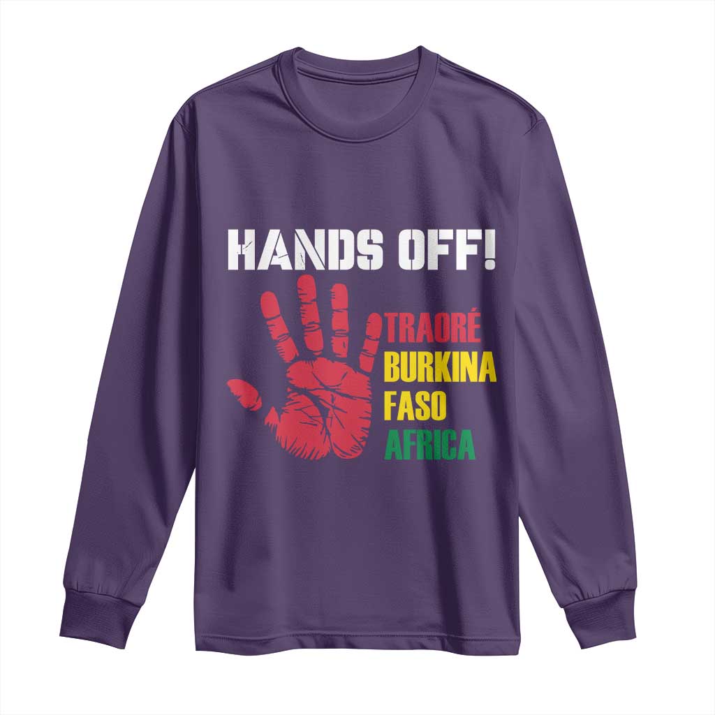 Hands Off Traoré Burkina Faso Africa Long Sleeve Shirt TS02 Purple Print Your Wear