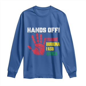 Hands Off Traoré Burkina Faso Africa Long Sleeve Shirt TS02 Royal Blue Print Your Wear