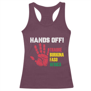 Hands Off Traoré Burkina Faso Africa Racerback Tank Top TS02 Maroon Print Your Wear
