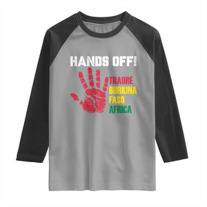 Hands Off Traoré Burkina Faso Africa Raglan Shirt TS02 Sport Gray Black Print Your Wear
