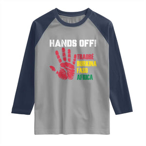 Hands Off Traoré Burkina Faso Africa Raglan Shirt TS02 Sport Gray Navy Print Your Wear