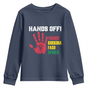Hands Off Traoré Burkina Faso Africa Youth Sweatshirt TS02 Navy Print Your Wear