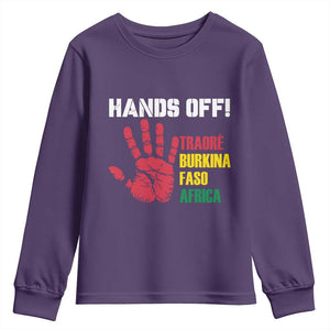 Hands Off Traoré Burkina Faso Africa Youth Sweatshirt TS02 Purple Print Your Wear