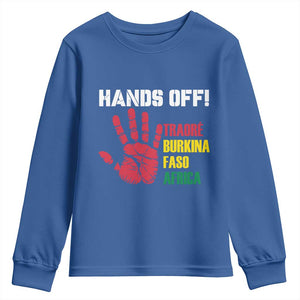 Hands Off Traoré Burkina Faso Africa Youth Sweatshirt TS02 Royal Blue Print Your Wear