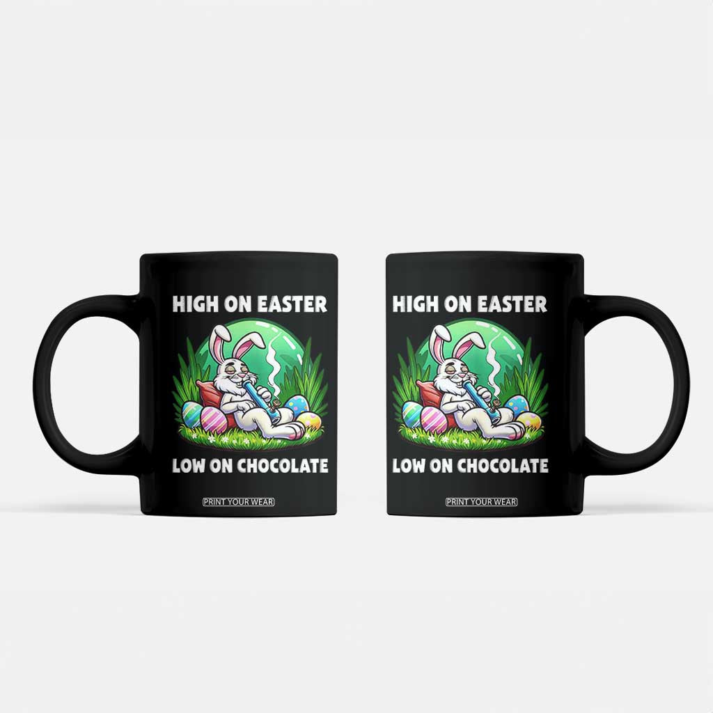 Happy 420 Easter Coffee Mug Funny Bunny Marijuana Cannabis Weed TS02 Black Print Your Wear