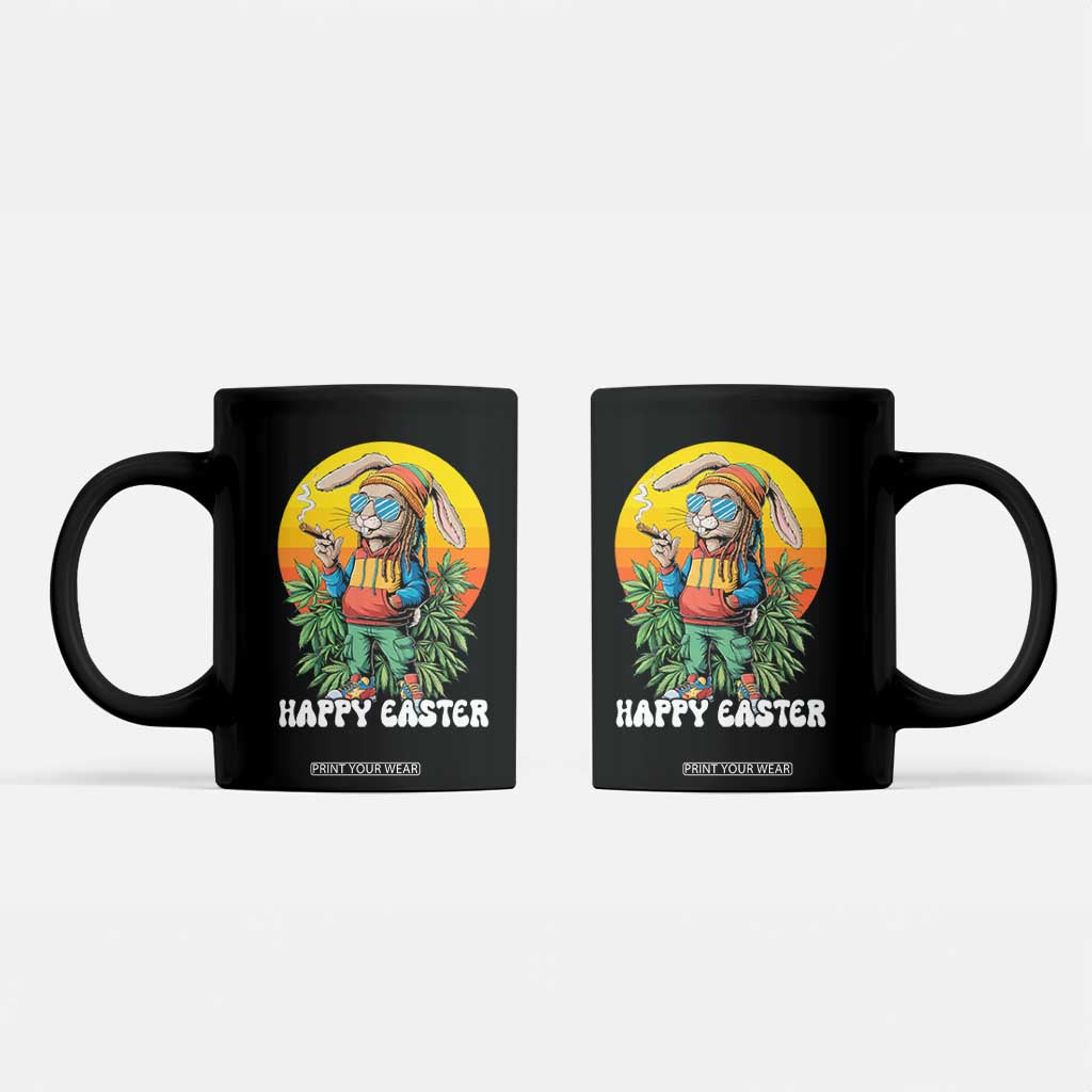Happy 420 Easter Coffee Mug Funny Bunny Smoking Weed TS02 Black Print Your Wear