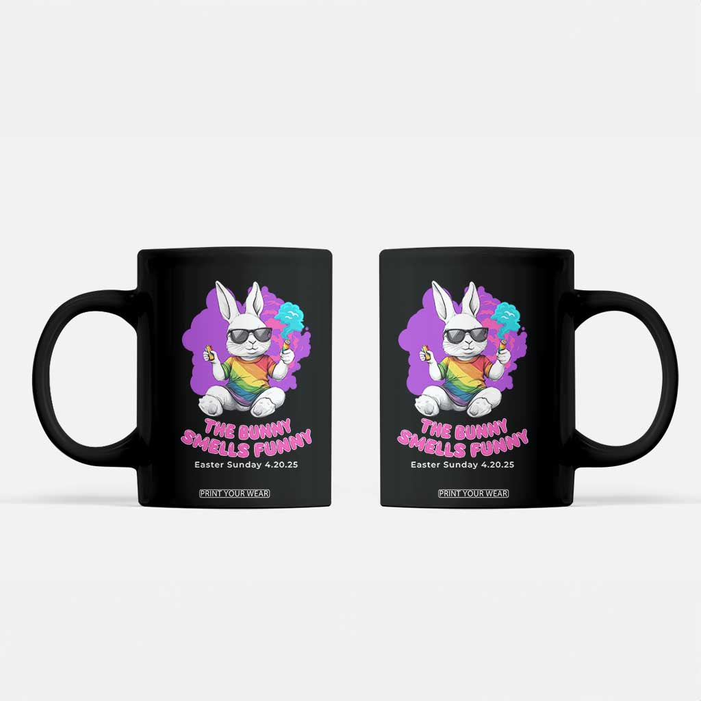 Happy 420 Easter Coffee Mug The Bunny Smells Funny TS02 Black Print Your Wear
