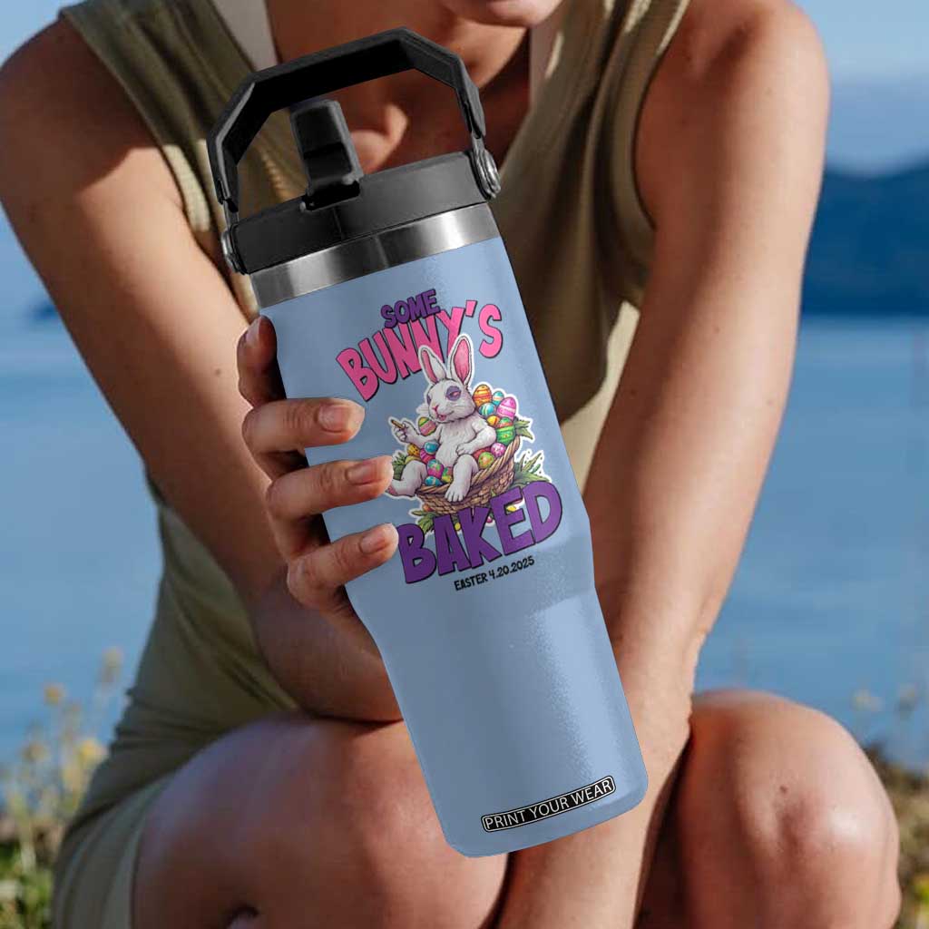 Happy 420 Easter Flip Straw Tumbler Bunny Funny Weed Smoking Rabbit Cannabis 4/20 Day TS02 One Size: 30 oz Light Blue Print Your Wear