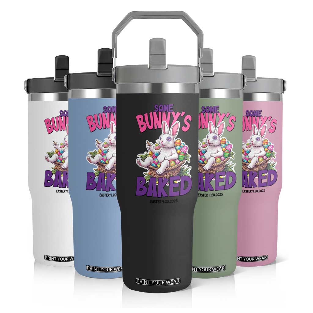 Happy 420 Easter Flip Straw Tumbler Bunny Funny Weed Smoking Rabbit Cannabis 4/20 Day TS02 Print Your Wear