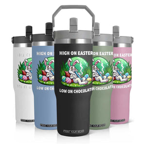 Happy 420 Easter Flip Straw Tumbler Funny Bunny Marijuana Cannabis Weed TS02 Print Your Wear