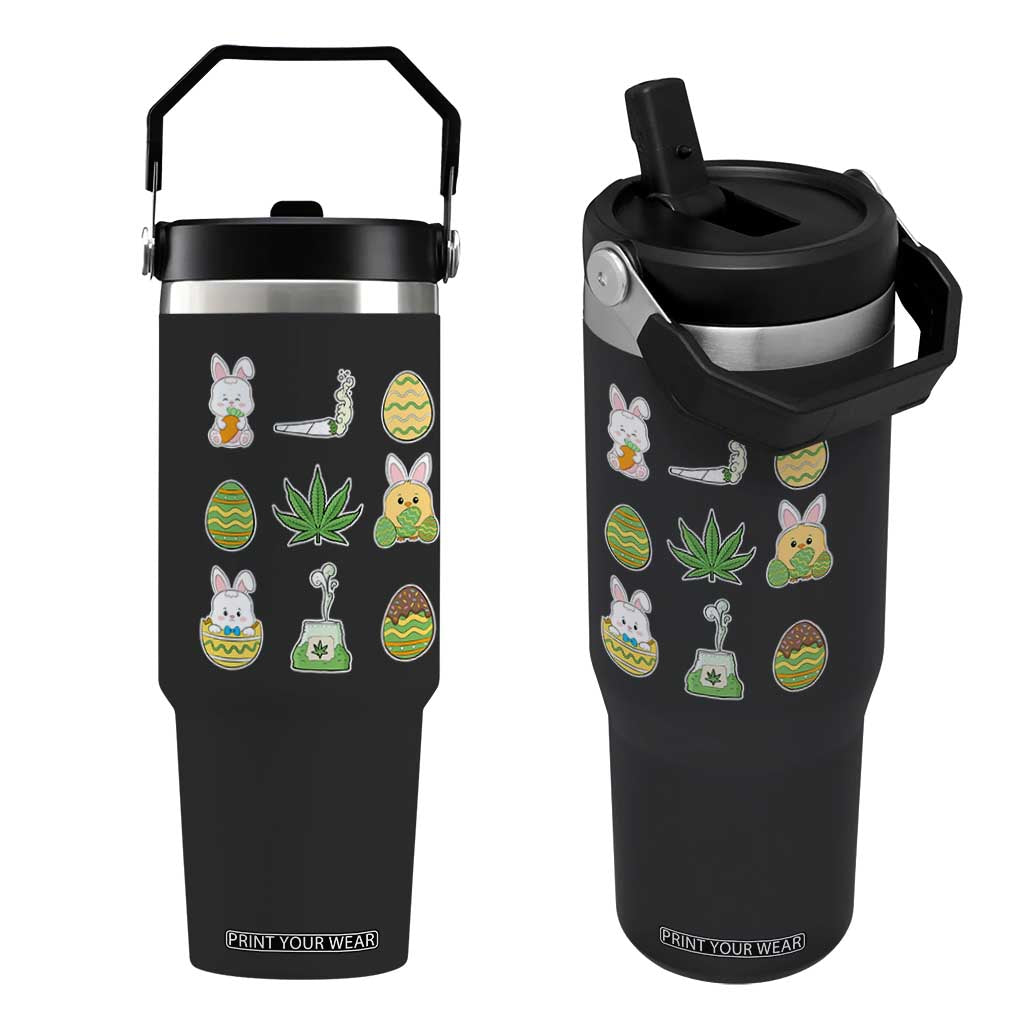 Happy 420 Easter Flip Straw Tumbler TS02 One Size: 30 oz Black Print Your Wear