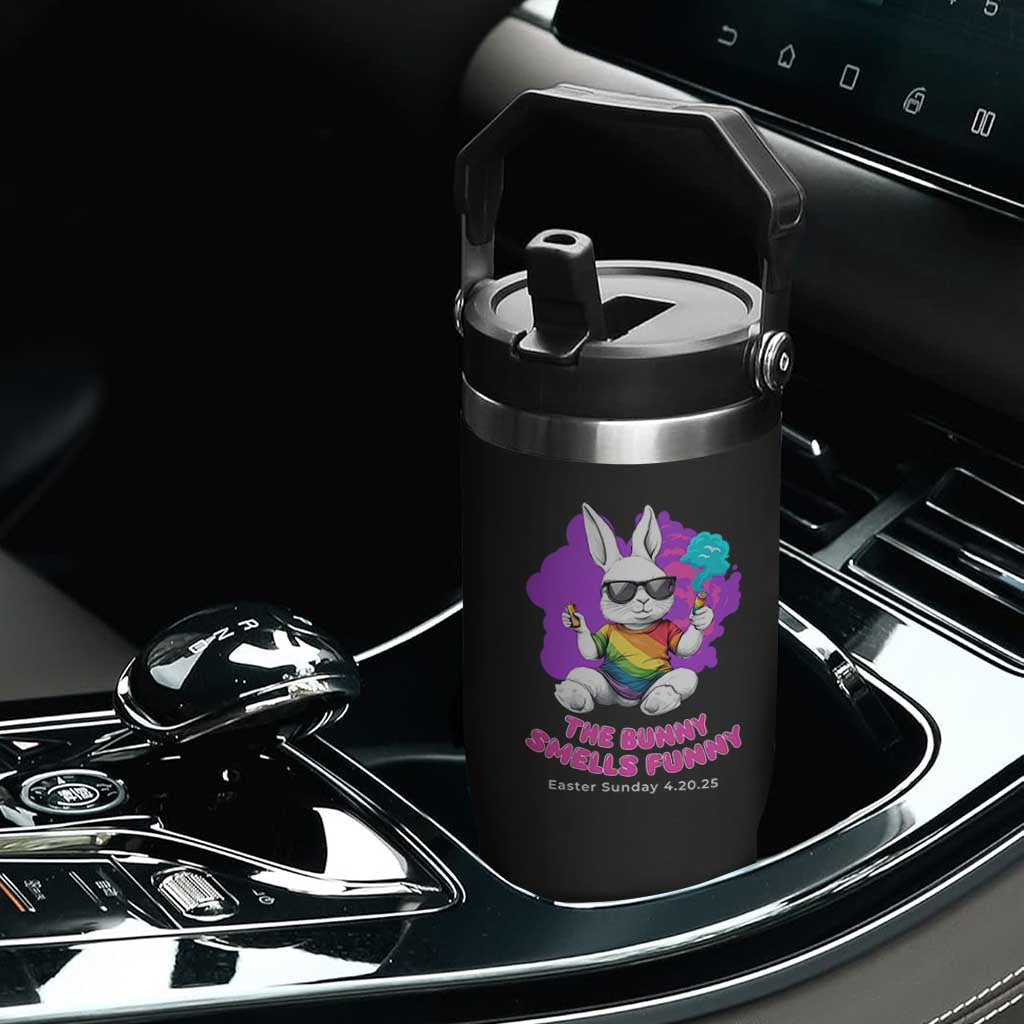 Happy 420 Easter Flip Straw Tumbler The Bunny Smells Funny TS02 Print Your Wear