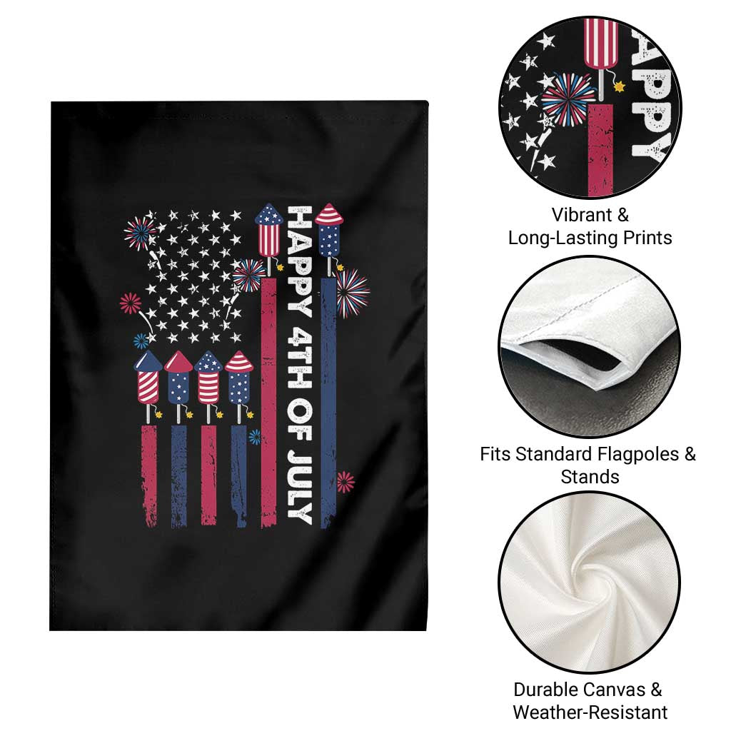 Happy 4th of July American Flag Fireworks Garden Flag TS02 Print Your Wear