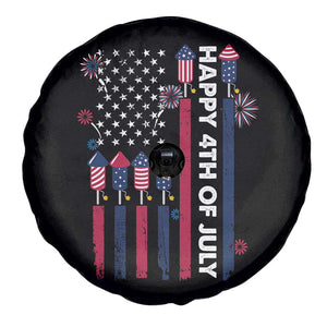 Happy 4th of July American Flag Fireworks Spare Tire Cover TS02 Print Your Wear