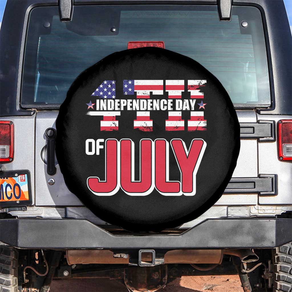 Happy 4th of July Spare Tire Cover American Independence Day TS02 No hole Black Print Your Wear