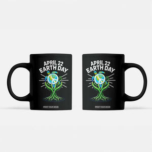 Happy Earth Day April 22 Coffee Mug Restore Earth Sea Turtle Tree Peace Sign TS11 Black Print Your Wear